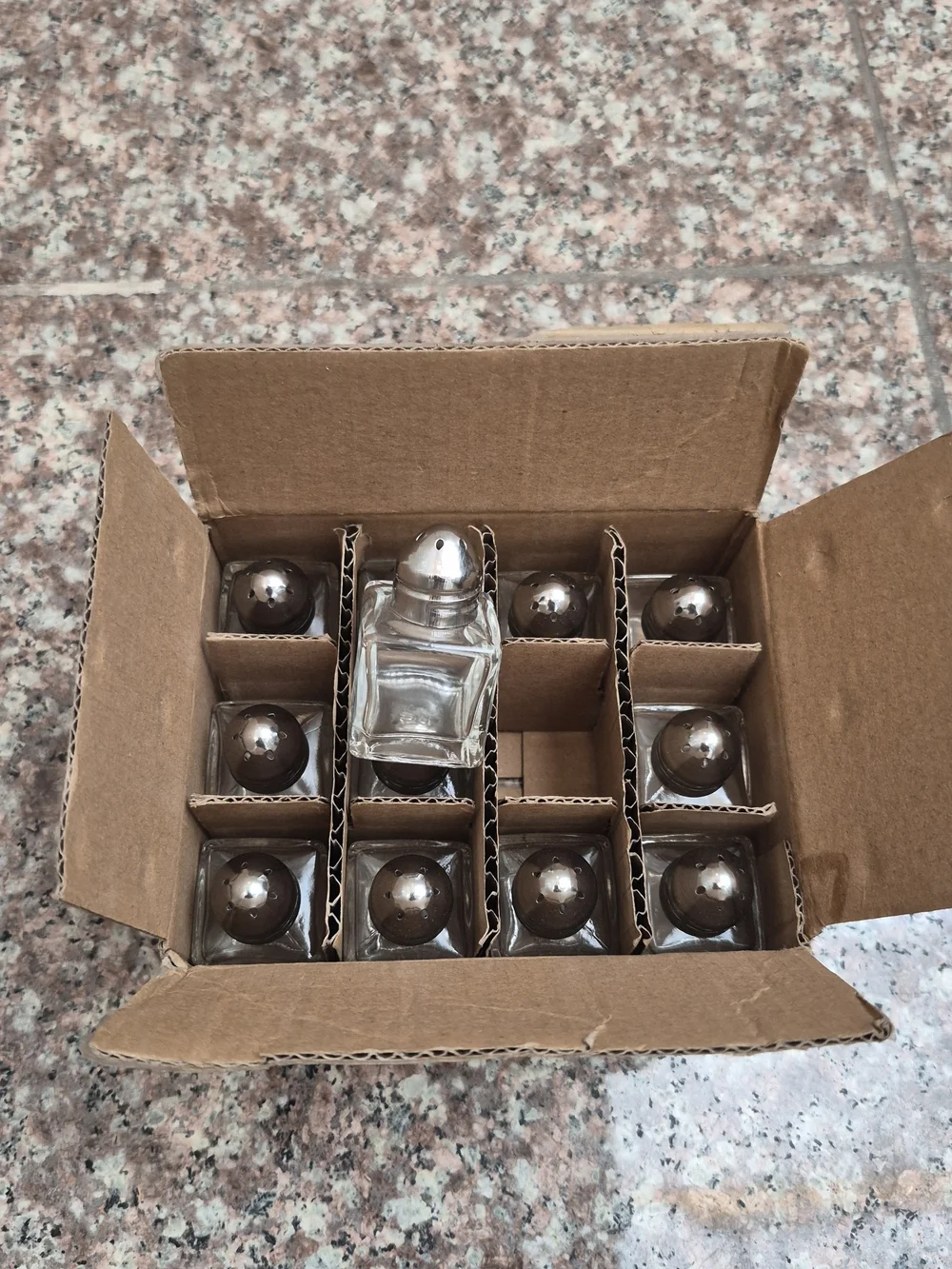 Notana Glass Salt and Pepper Shaker Set 12pk - Clear and Silver